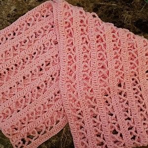 Handmade Crocheted Breast Cancer Awareness Shawl